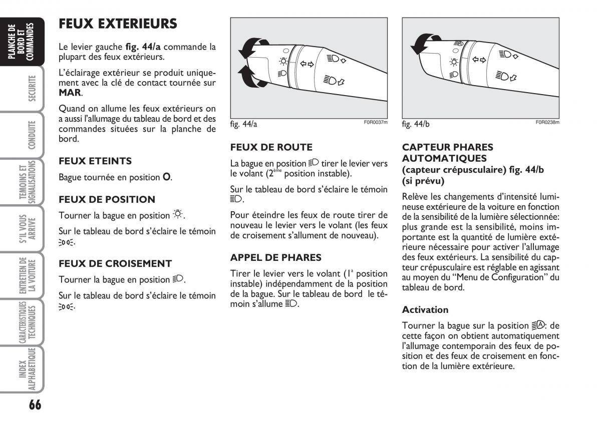 Fiat Linea manuel du proprietaire / page 67