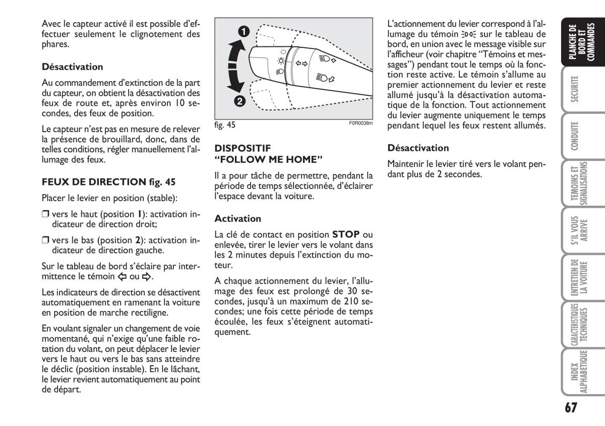 Fiat Linea manuel du proprietaire / page 68