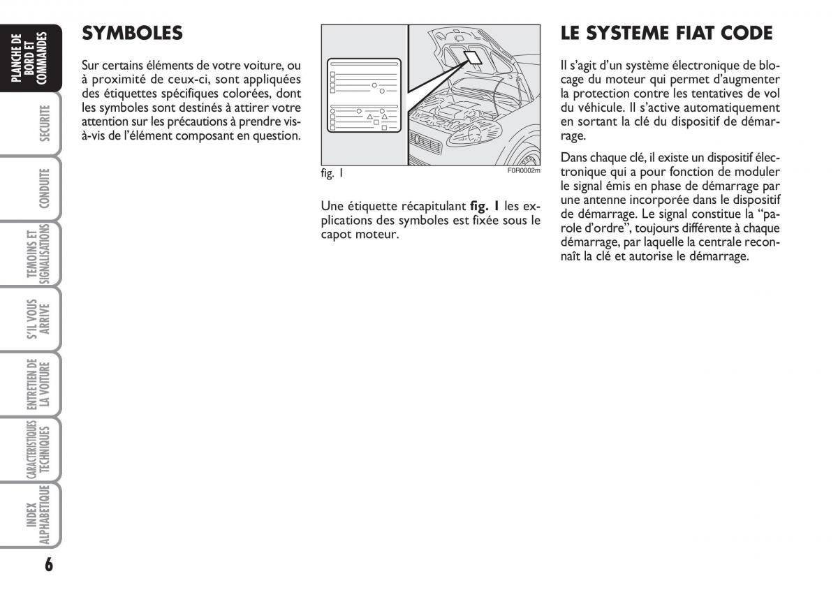 Fiat Linea manuel du proprietaire / page 7