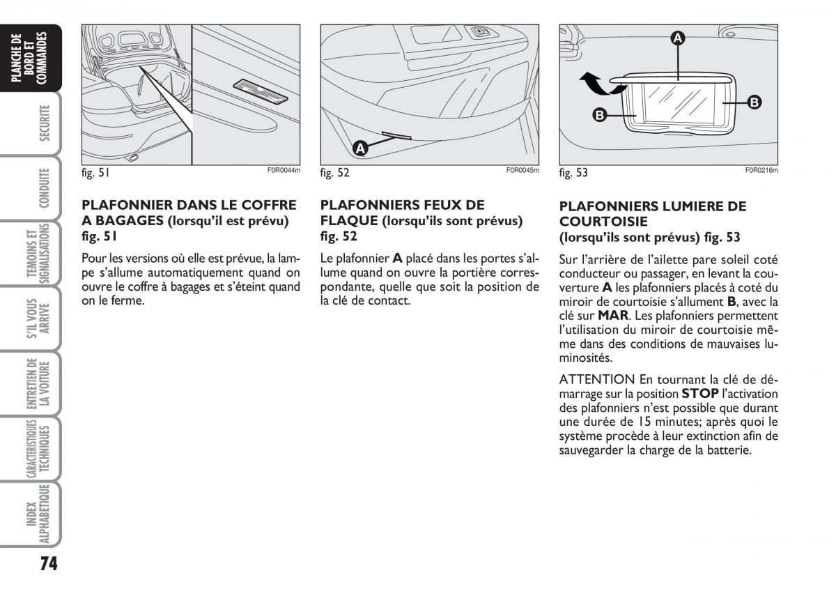 Fiat Linea manuel du proprietaire / page 75