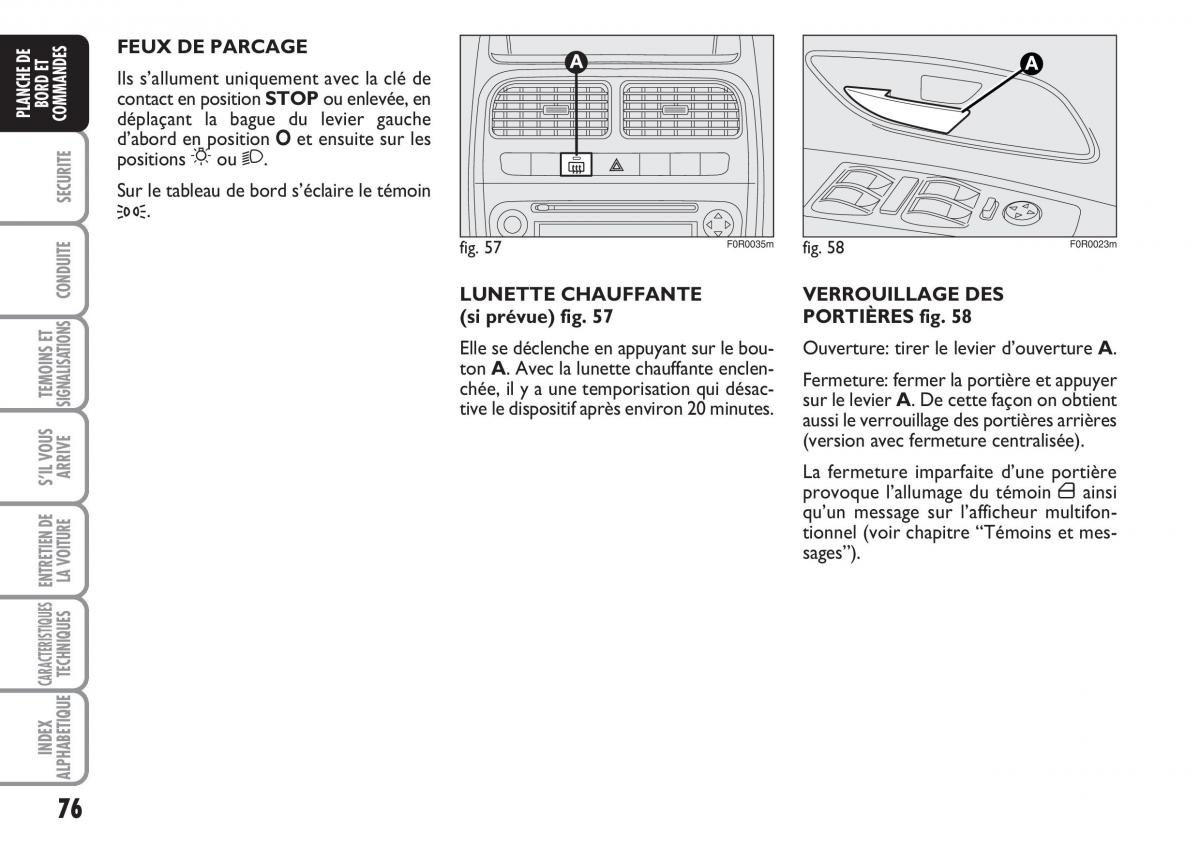 Fiat Linea manuel du proprietaire / page 77