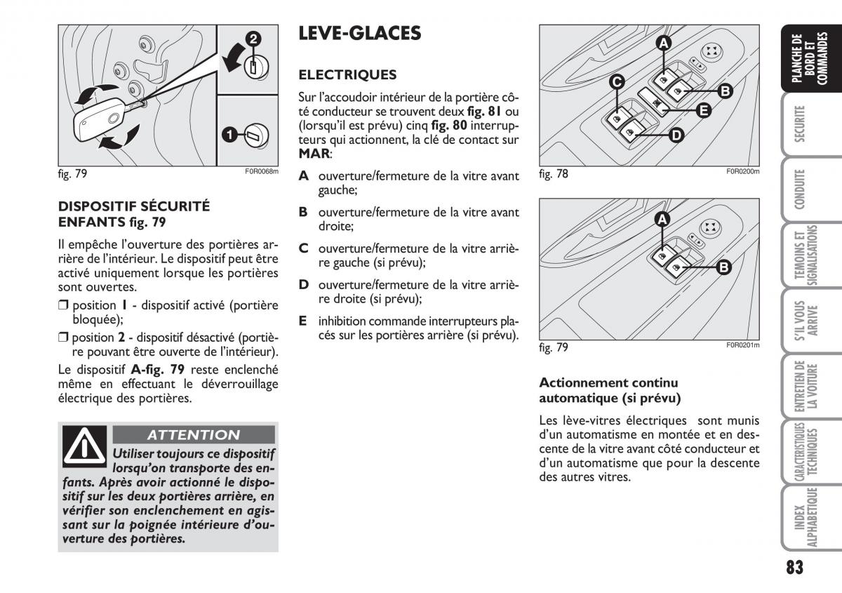 Fiat Linea manuel du proprietaire / page 84