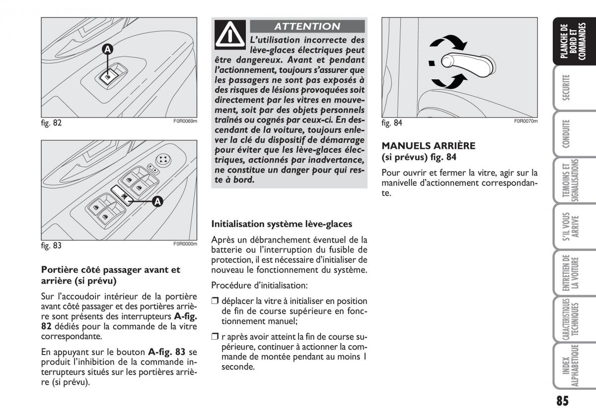 Fiat Linea manuel du proprietaire / page 86