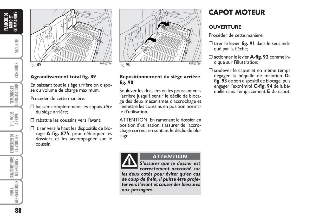 Fiat Linea manuel du proprietaire / page 89