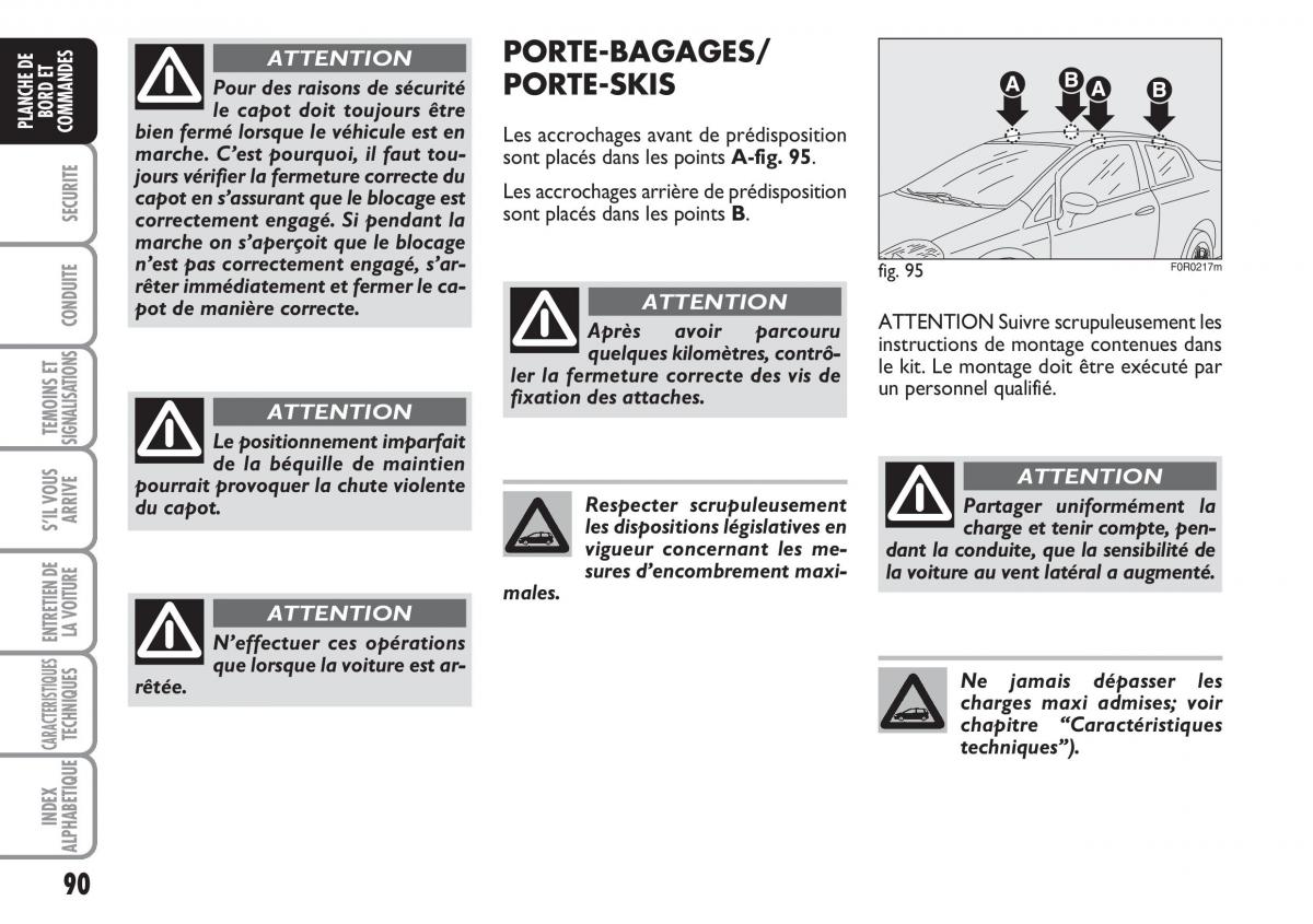 Fiat Linea manuel du proprietaire / page 91