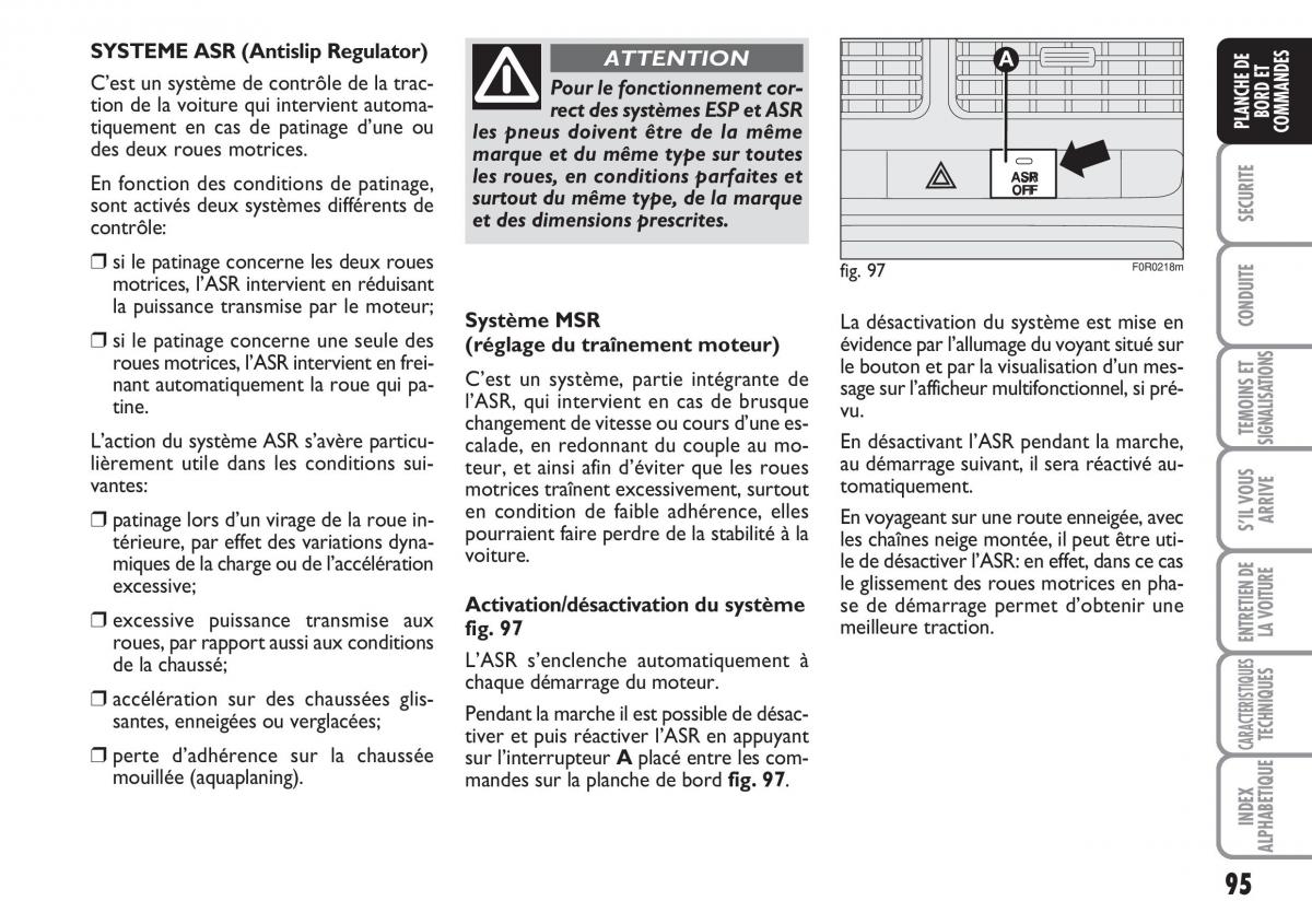 Fiat Linea manuel du proprietaire / page 96