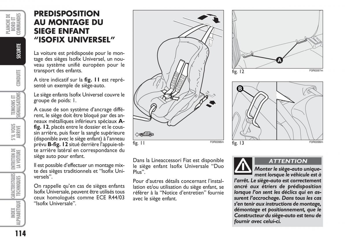 Fiat Linea manuel du proprietaire / page 115