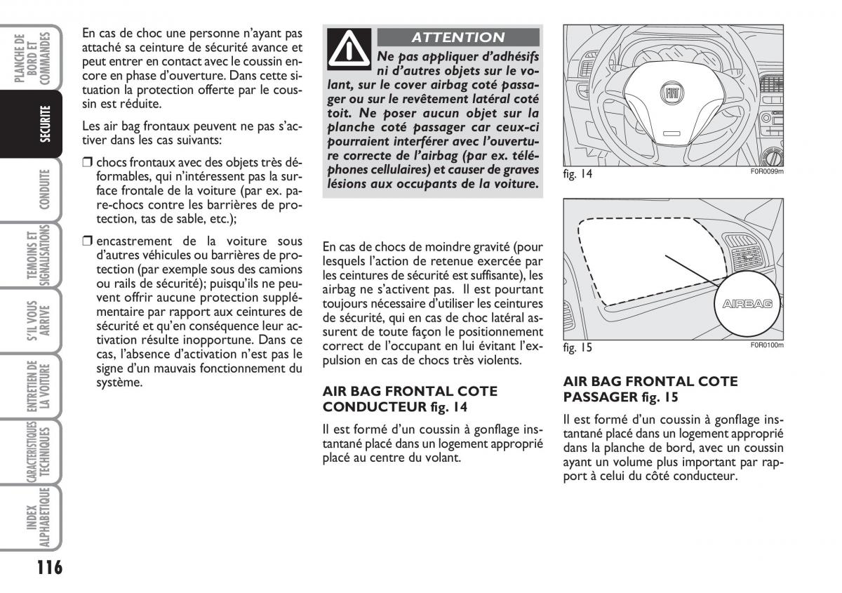 Fiat Linea manuel du proprietaire / page 117