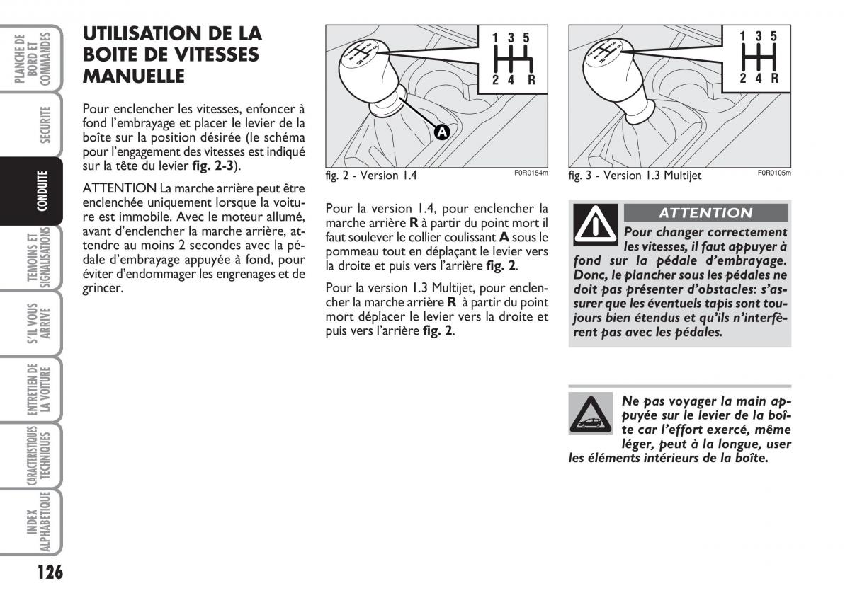 Fiat Linea manuel du proprietaire / page 127