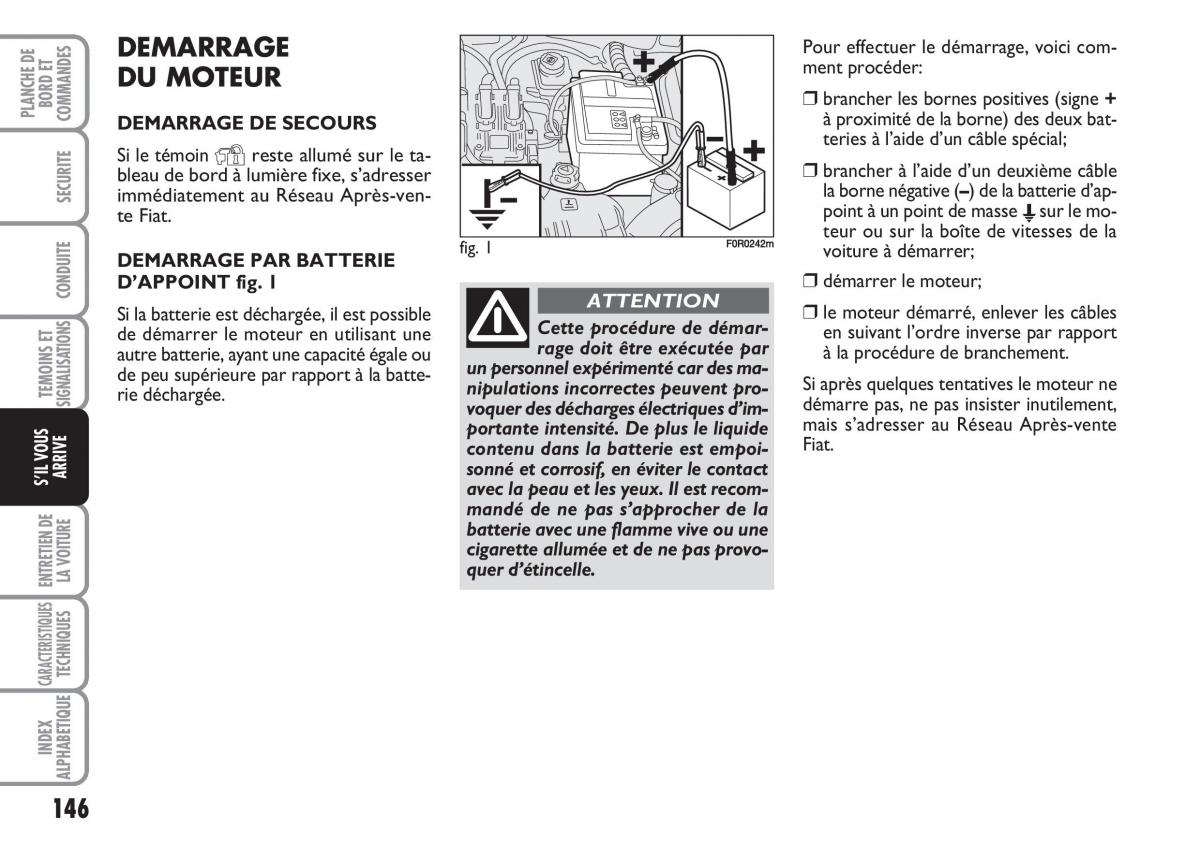 Fiat Linea manuel du proprietaire / page 147