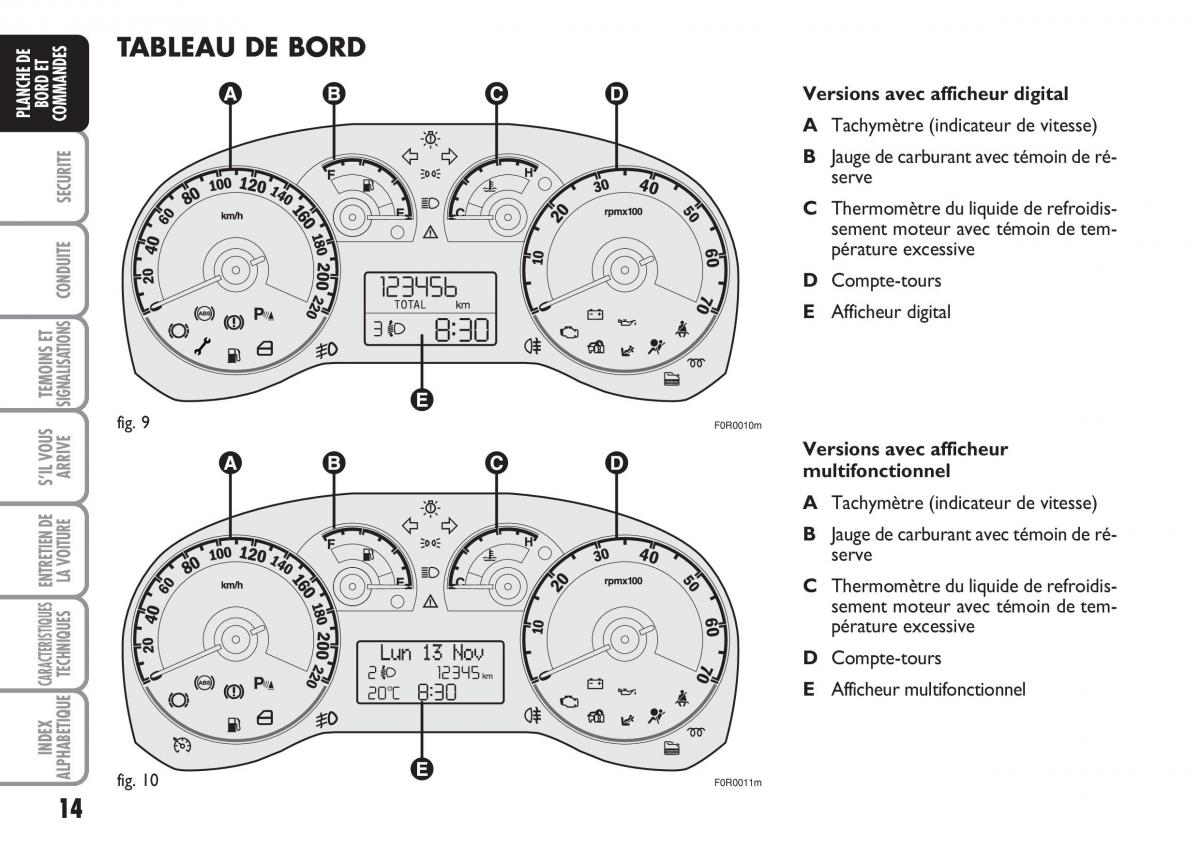 Fiat Linea manuel du proprietaire / page 15