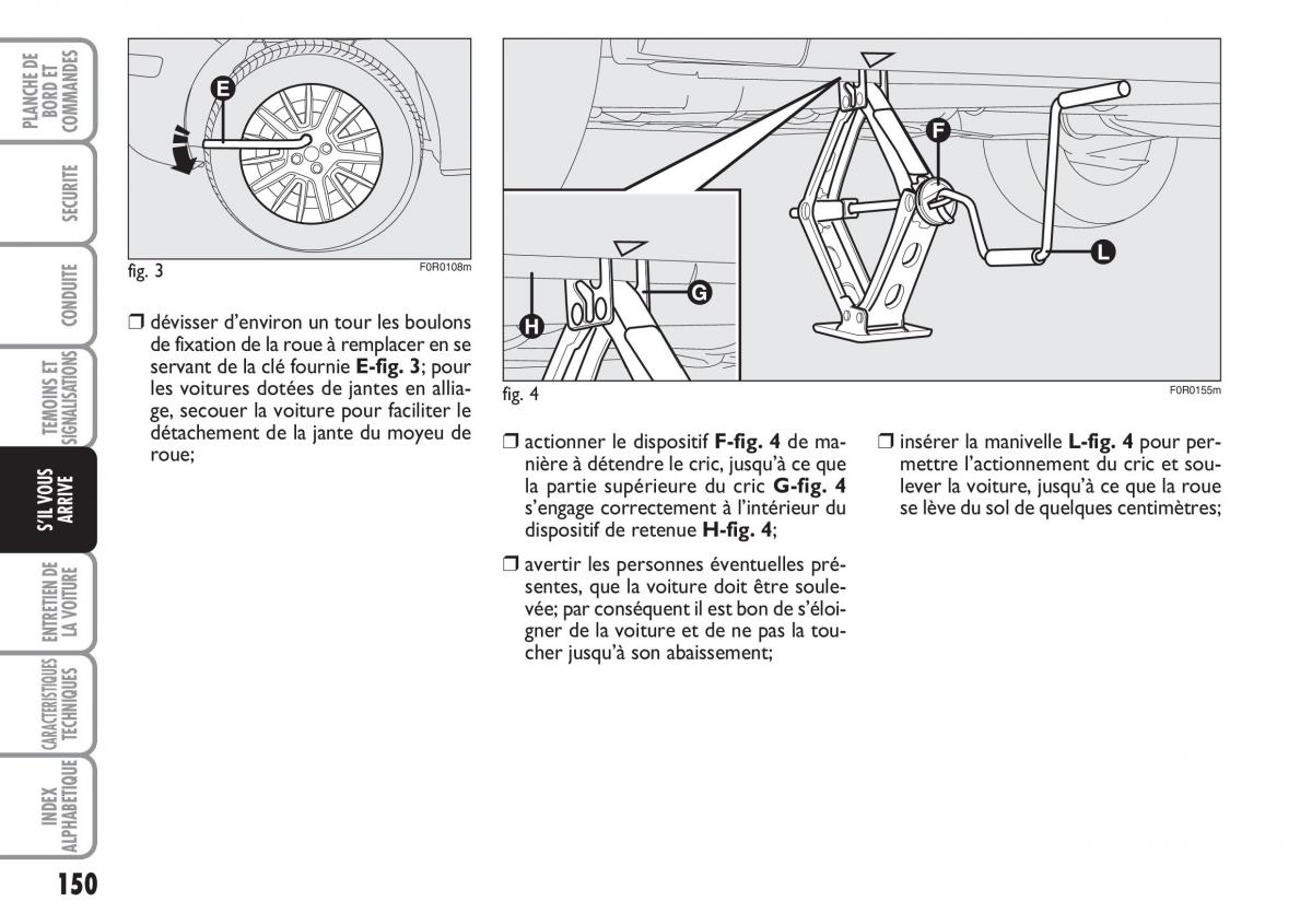 Fiat Linea manuel du proprietaire / page 151