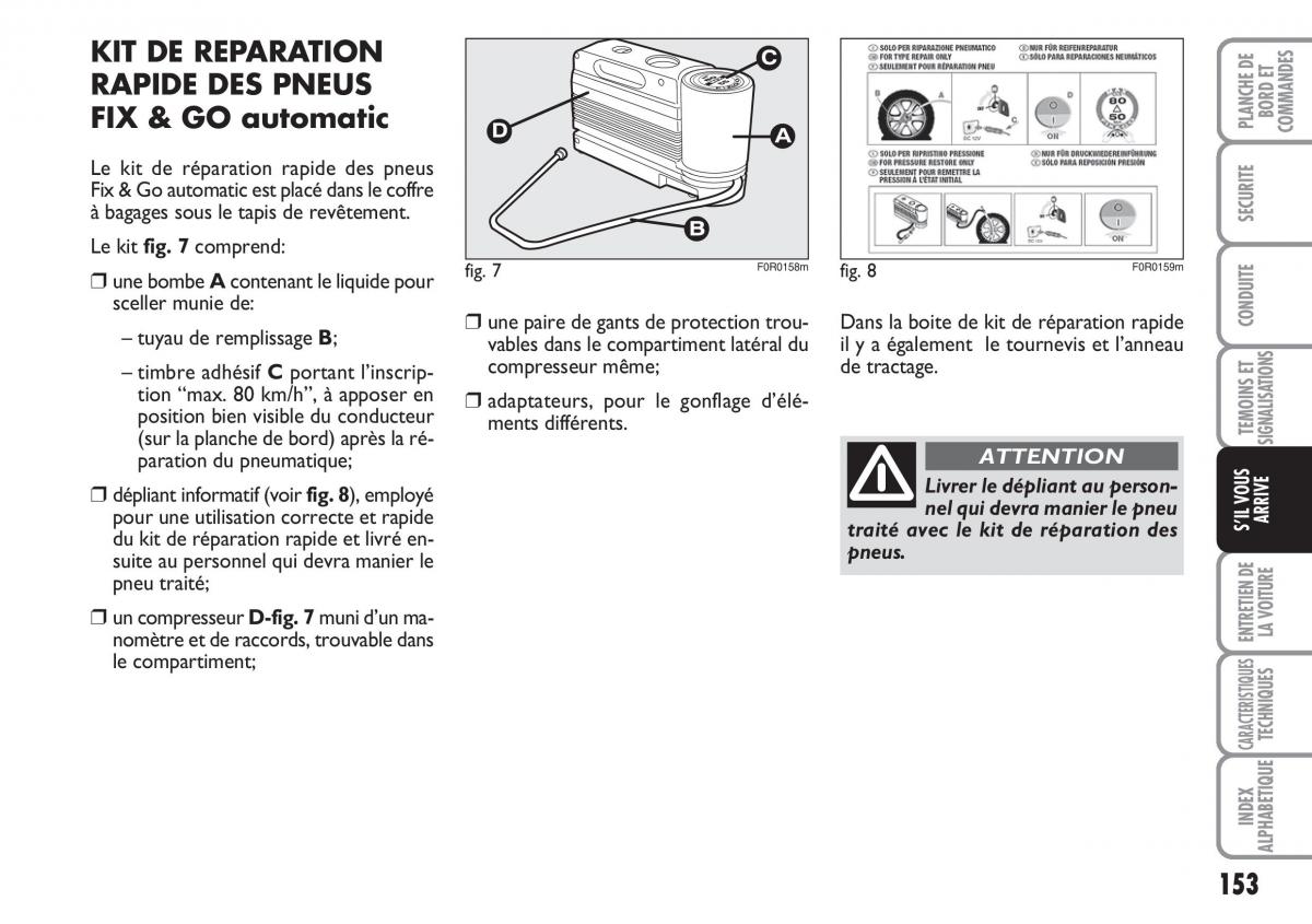 Fiat Linea manuel du proprietaire / page 154