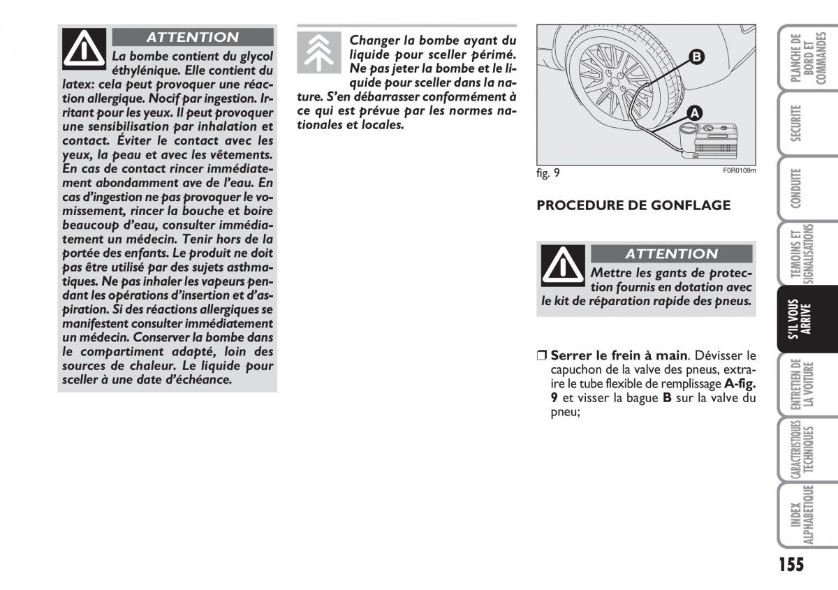 Fiat Linea manuel du proprietaire / page 156