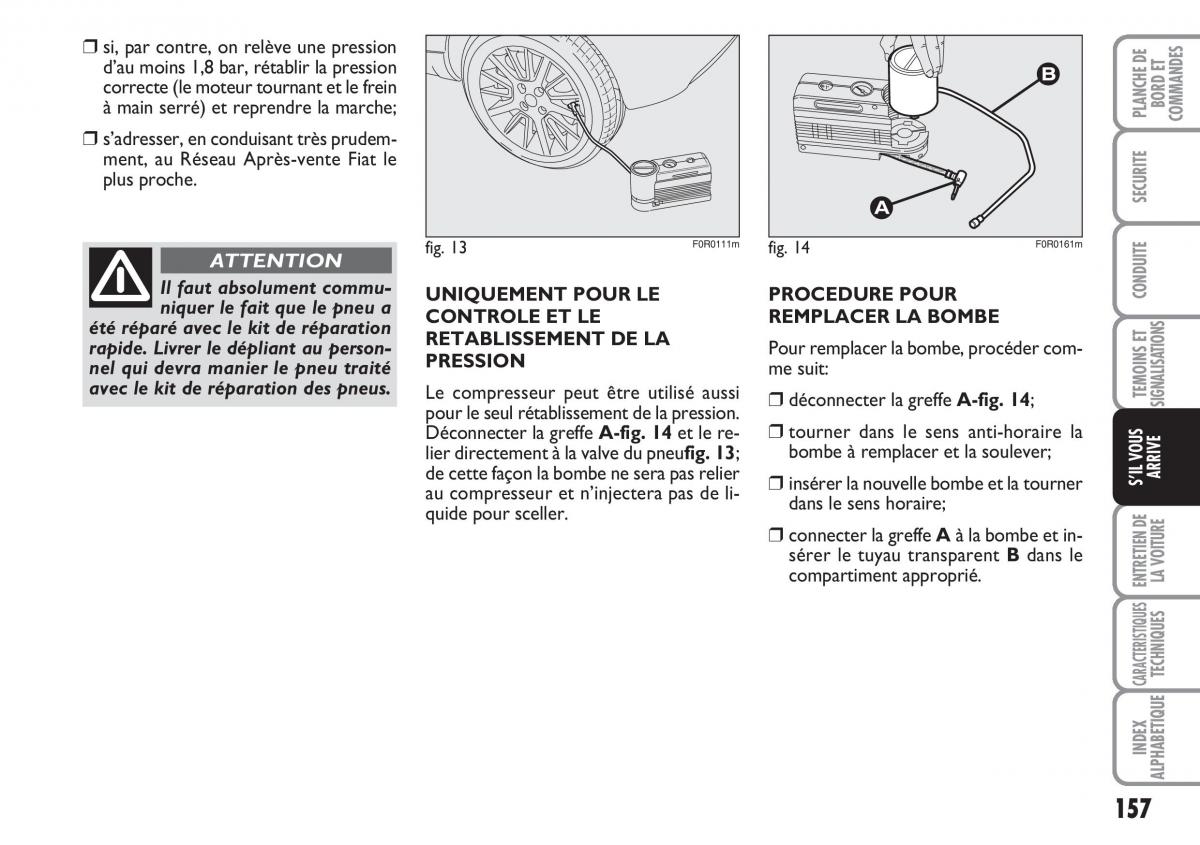 Fiat Linea manuel du proprietaire / page 158