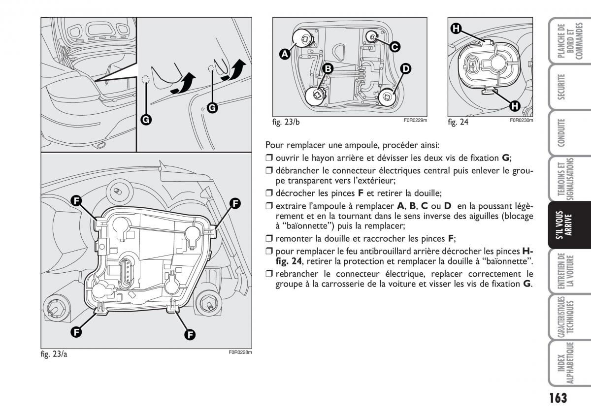 Fiat Linea manuel du proprietaire / page 164