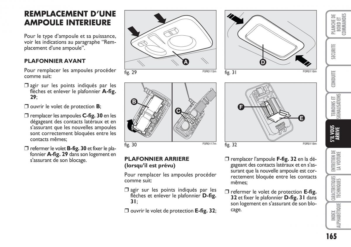 Fiat Linea manuel du proprietaire / page 166