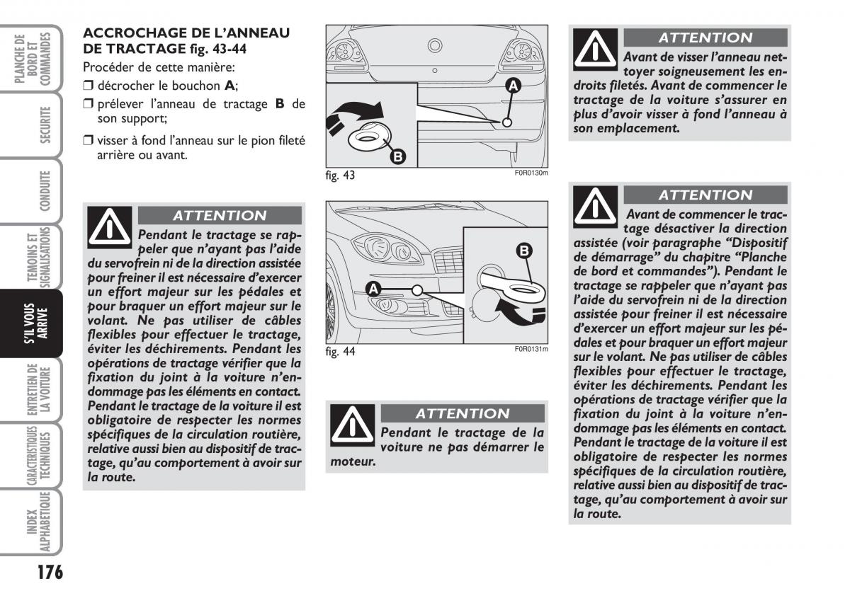 Fiat Linea manuel du proprietaire / page 177