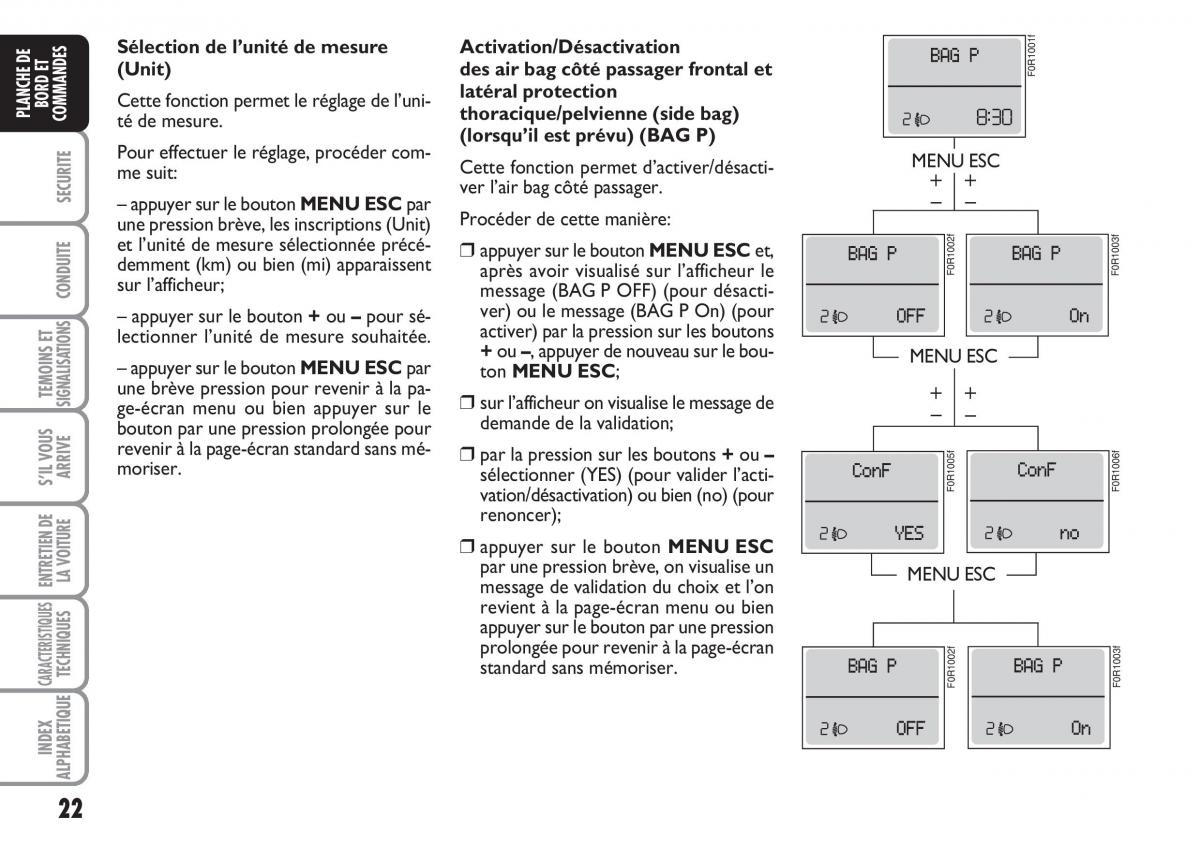 Fiat Linea manuel du proprietaire / page 23