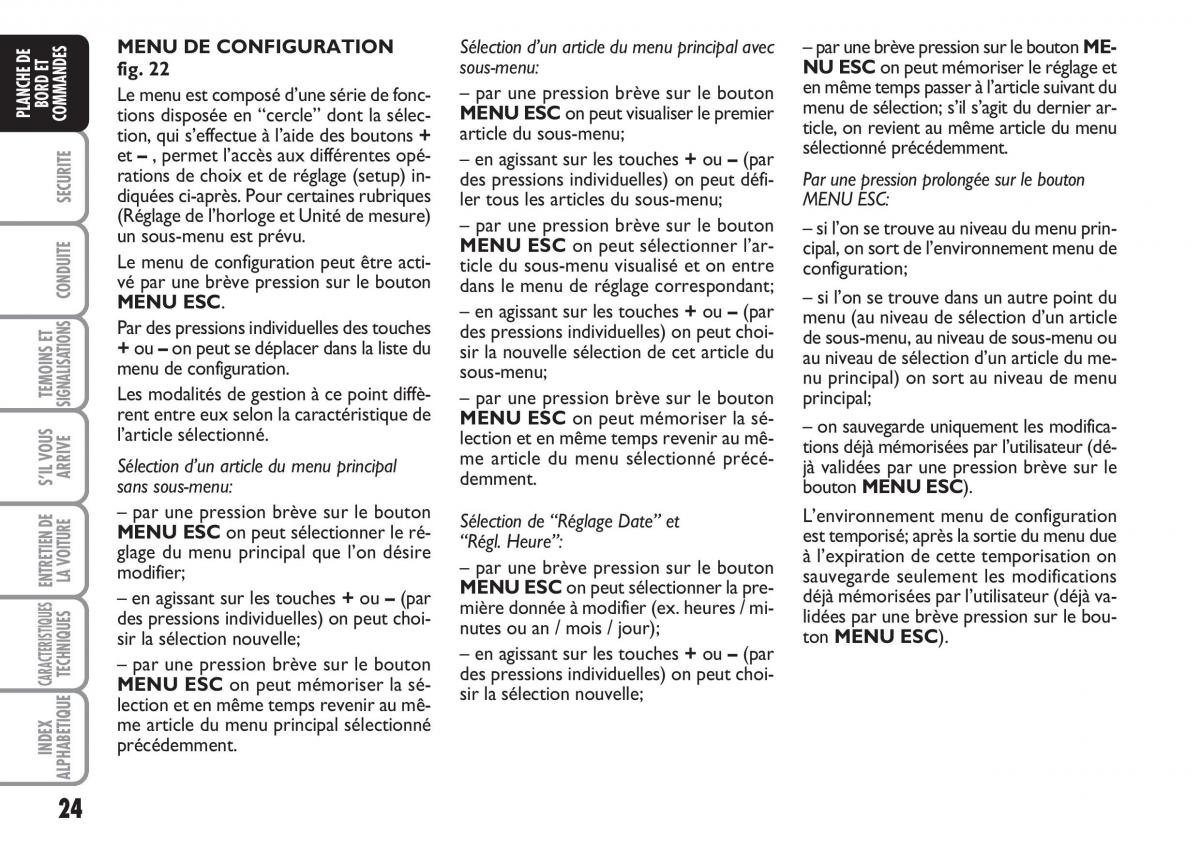 Fiat Linea manuel du proprietaire / page 25