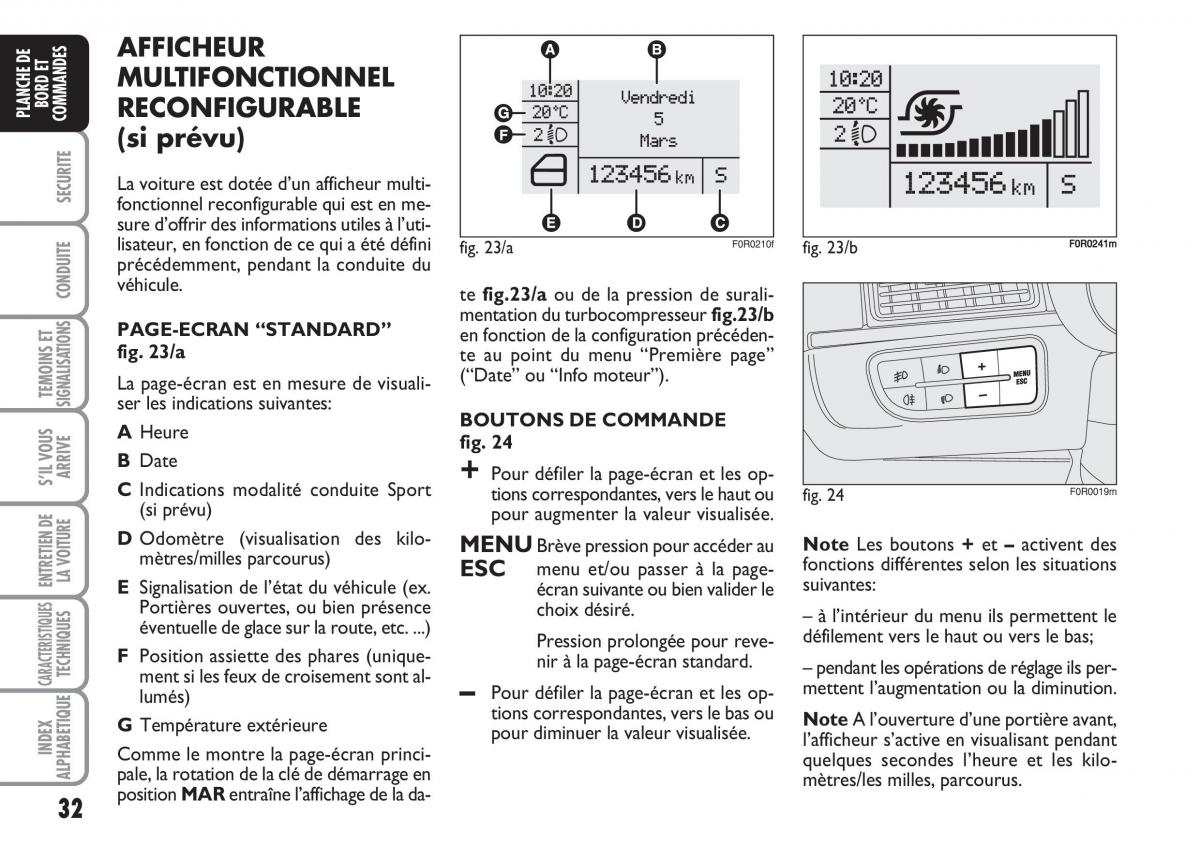 Fiat Linea manuel du proprietaire / page 33