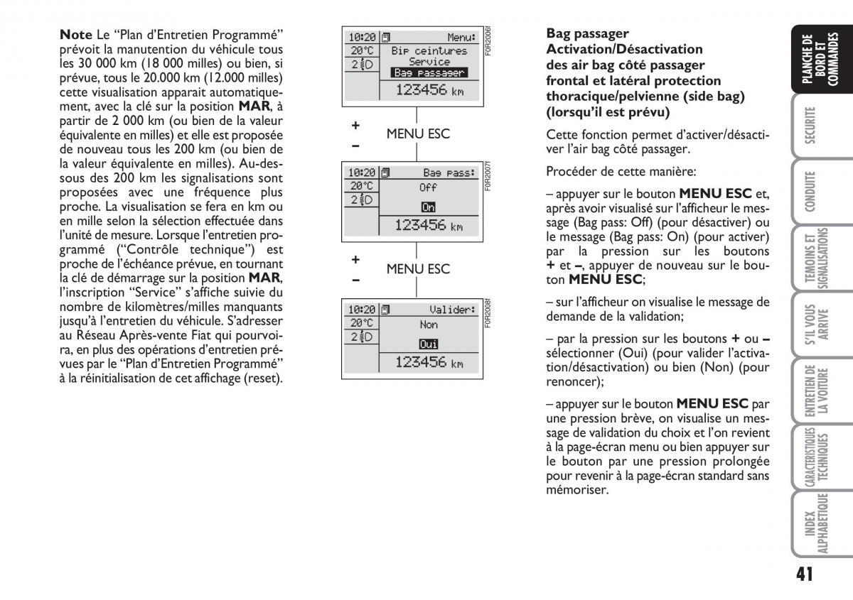 Fiat Linea manuel du proprietaire / page 42