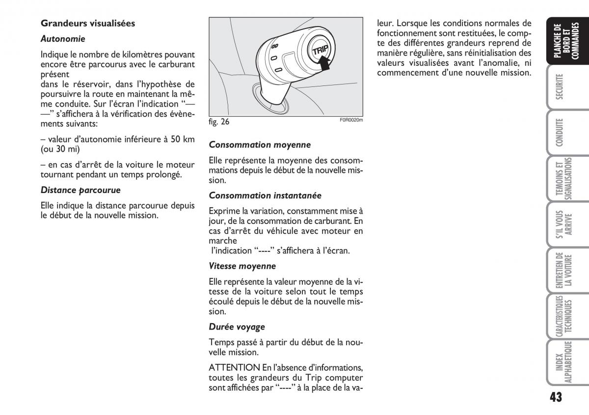 Fiat Linea manuel du proprietaire / page 44