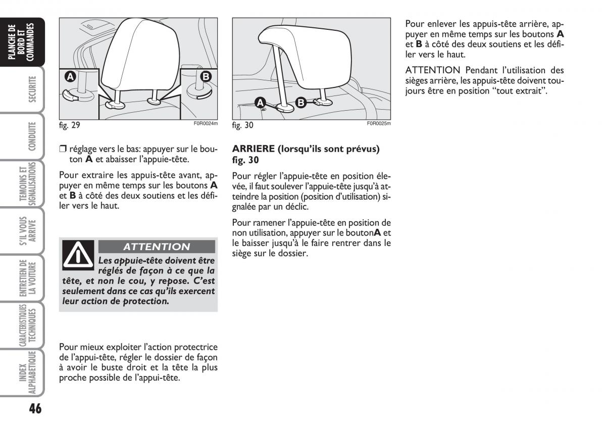 Fiat Linea manuel du proprietaire / page 47