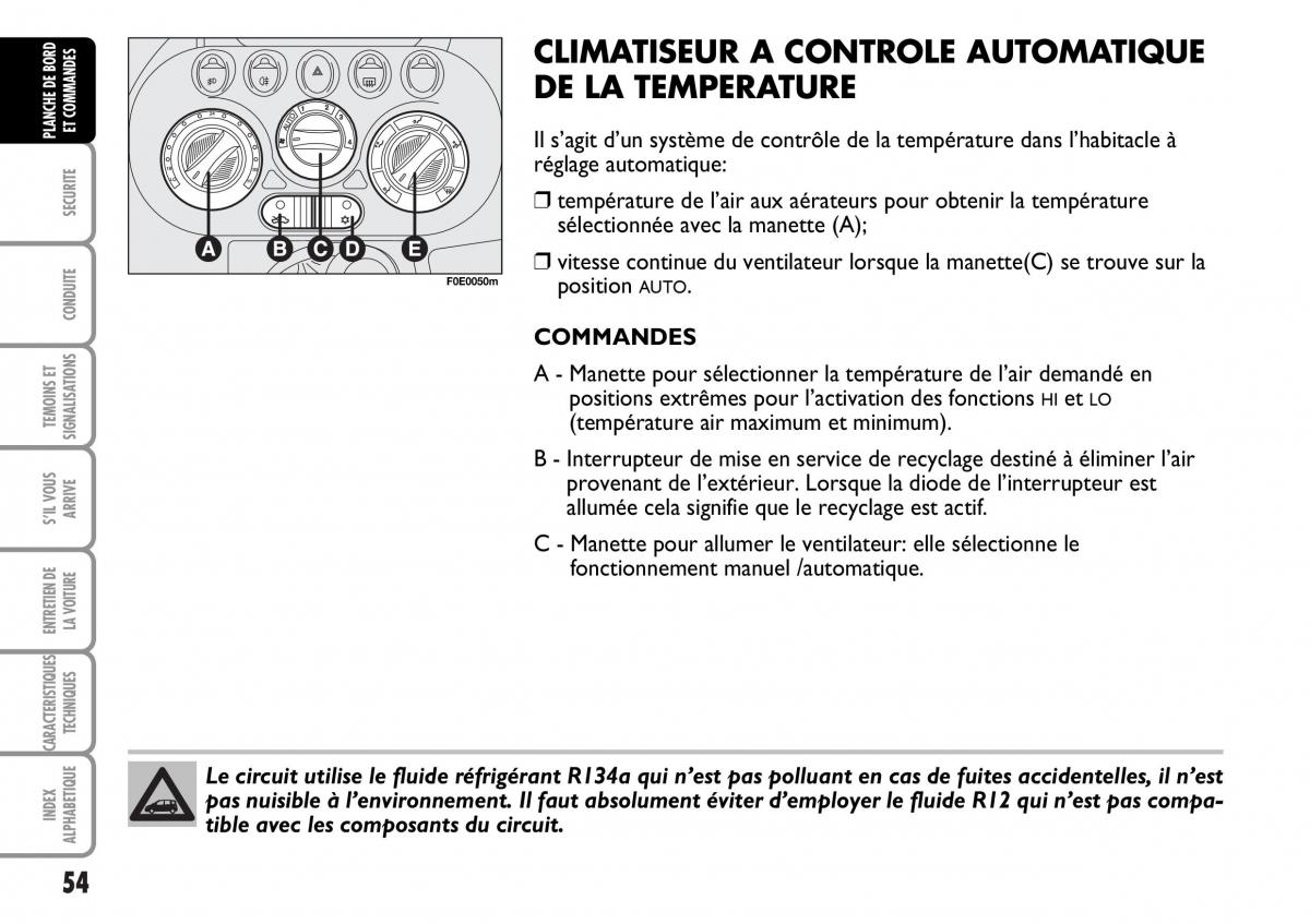 Fiat Multipla I 1 manuel du proprietaire / page 55