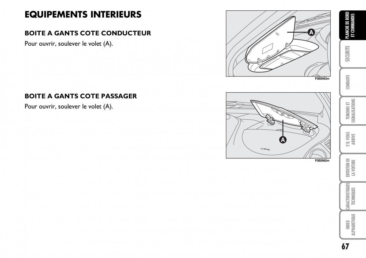 Fiat Multipla I 1 manuel du proprietaire / page 68