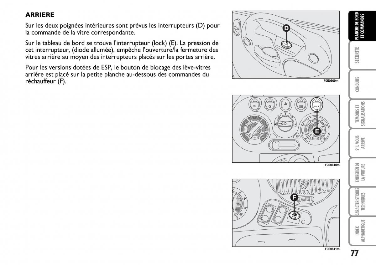 Fiat Multipla I 1 manuel du proprietaire / page 78