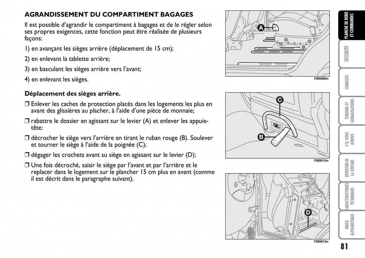 Fiat Multipla I 1 manuel du proprietaire / page 82