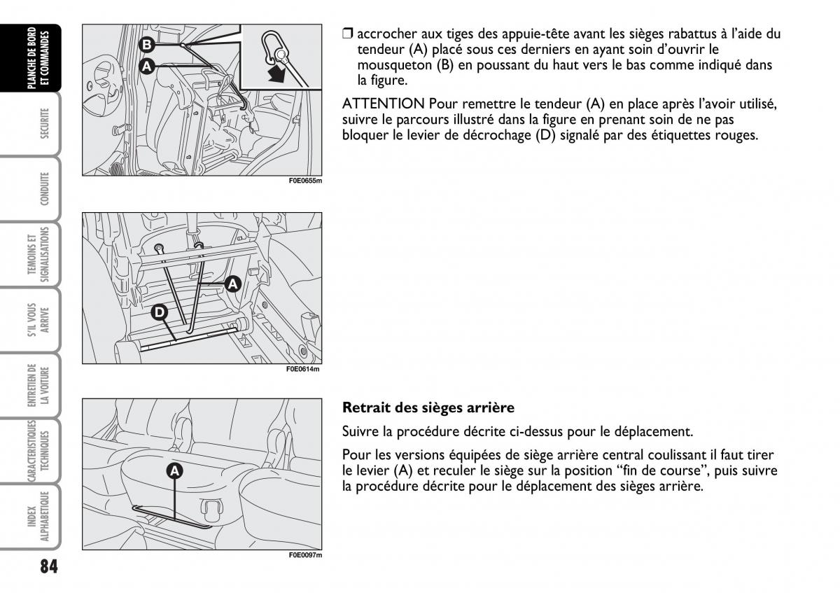 Fiat Multipla I 1 manuel du proprietaire / page 85