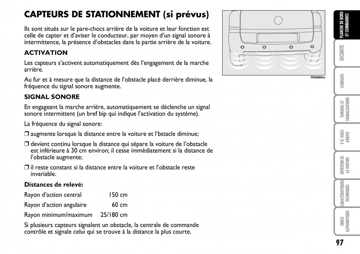 Fiat Multipla I 1 manuel du proprietaire / page 98