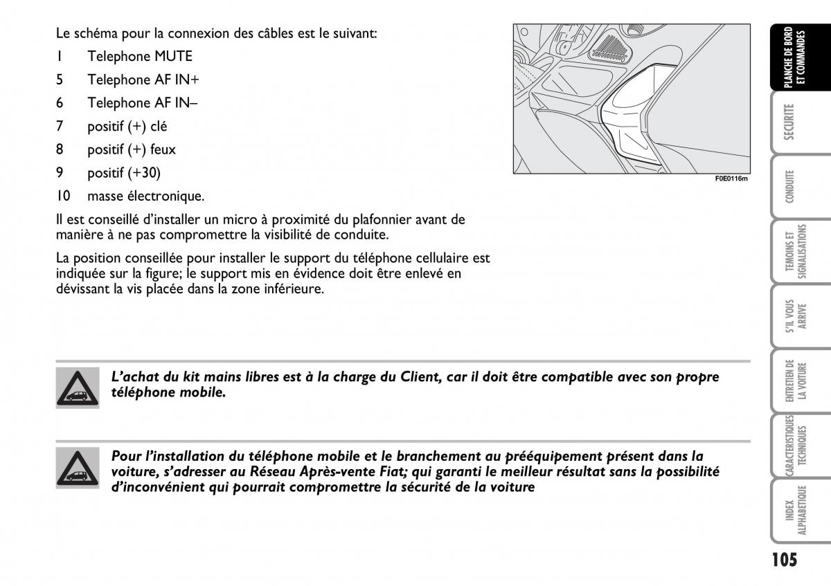 Fiat Multipla I 1 manuel du proprietaire / page 106