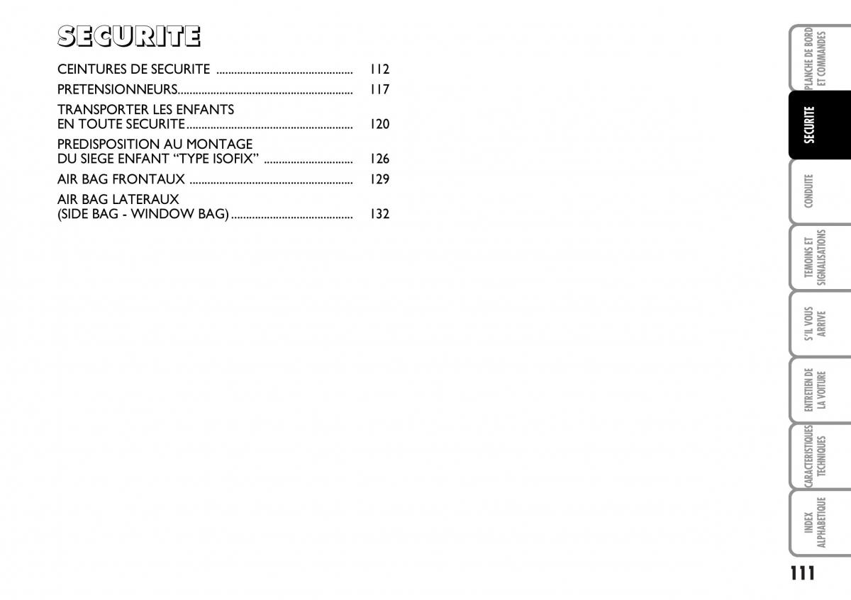 Fiat Multipla I 1 manuel du proprietaire / page 112