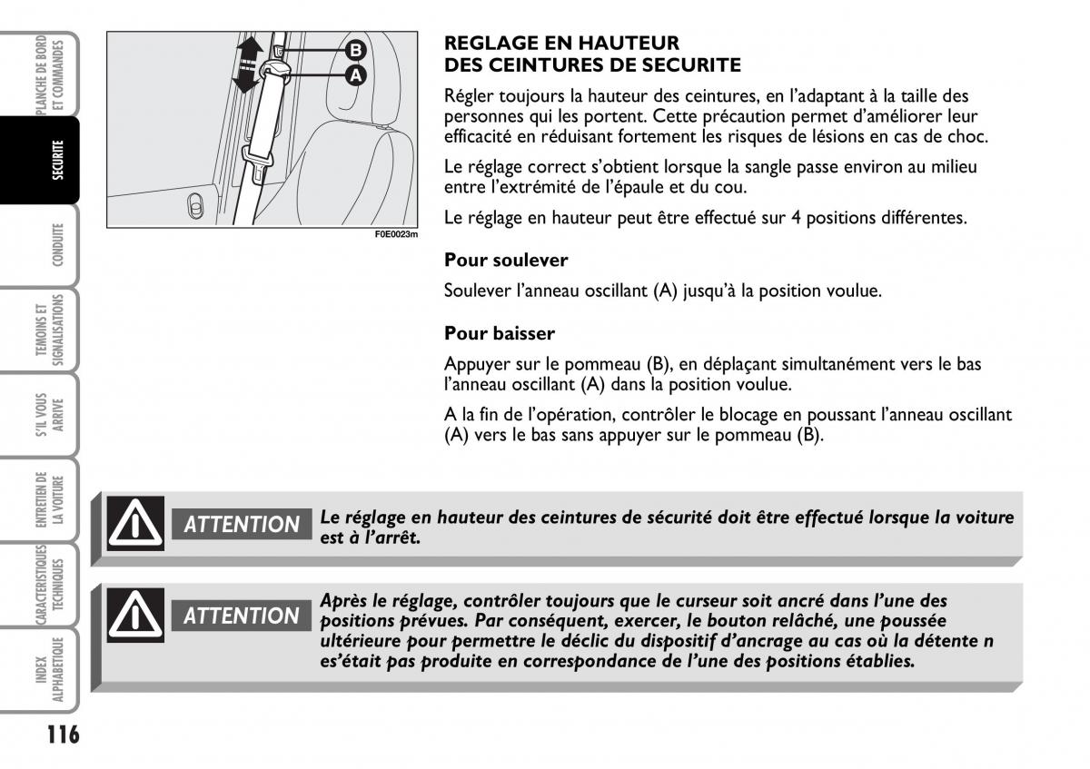 Fiat Multipla I 1 manuel du proprietaire / page 117