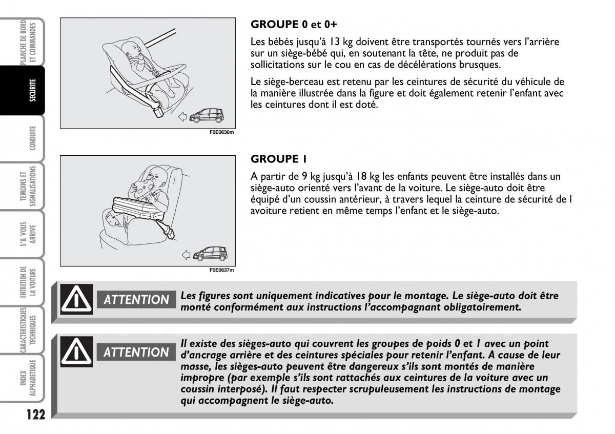 Fiat Multipla I 1 manuel du proprietaire / page 123