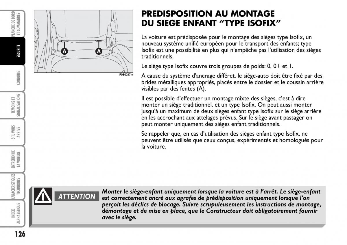 Fiat Multipla I 1 manuel du proprietaire / page 127