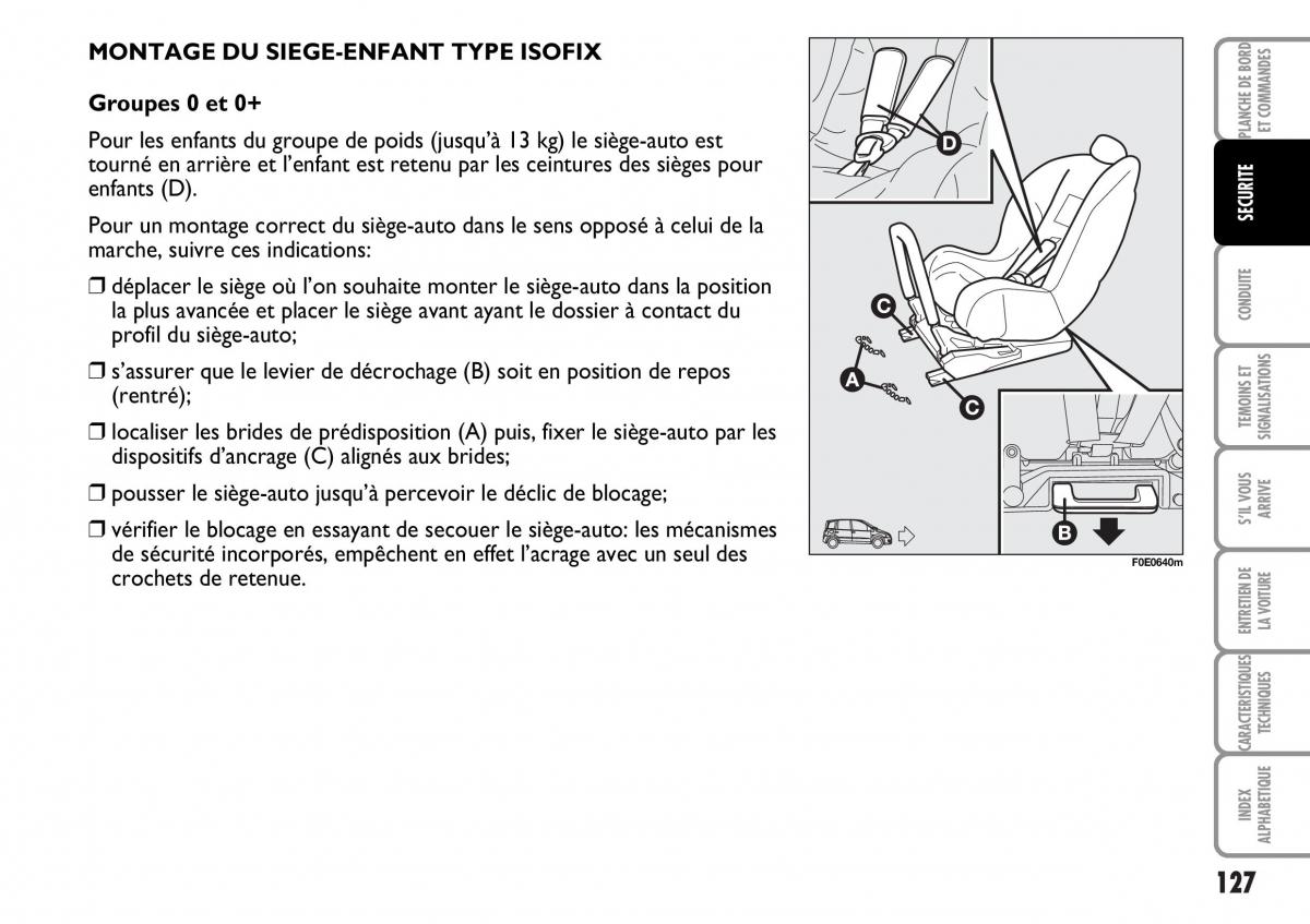 Fiat Multipla I 1 manuel du proprietaire / page 128