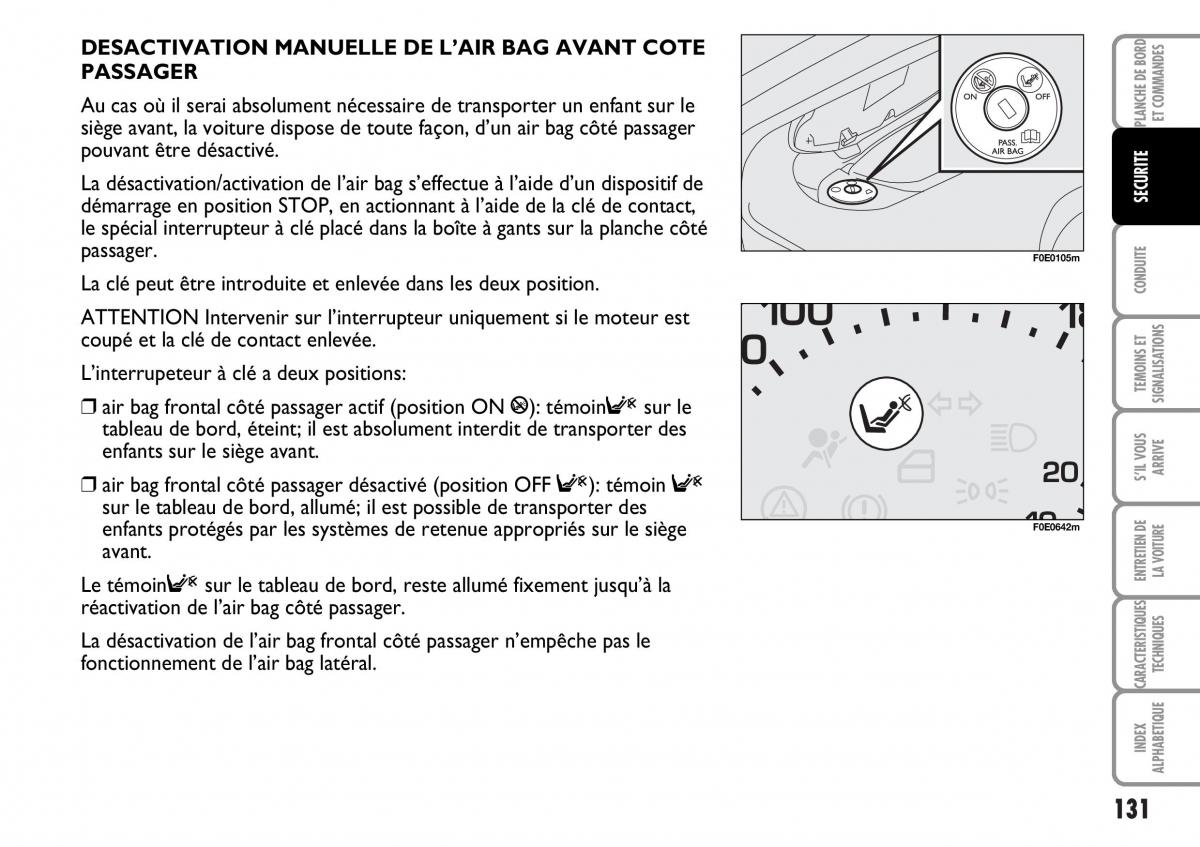 Fiat Multipla I 1 manuel du proprietaire / page 132