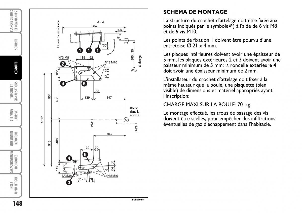 Fiat Multipla I 1 manuel du proprietaire / page 149