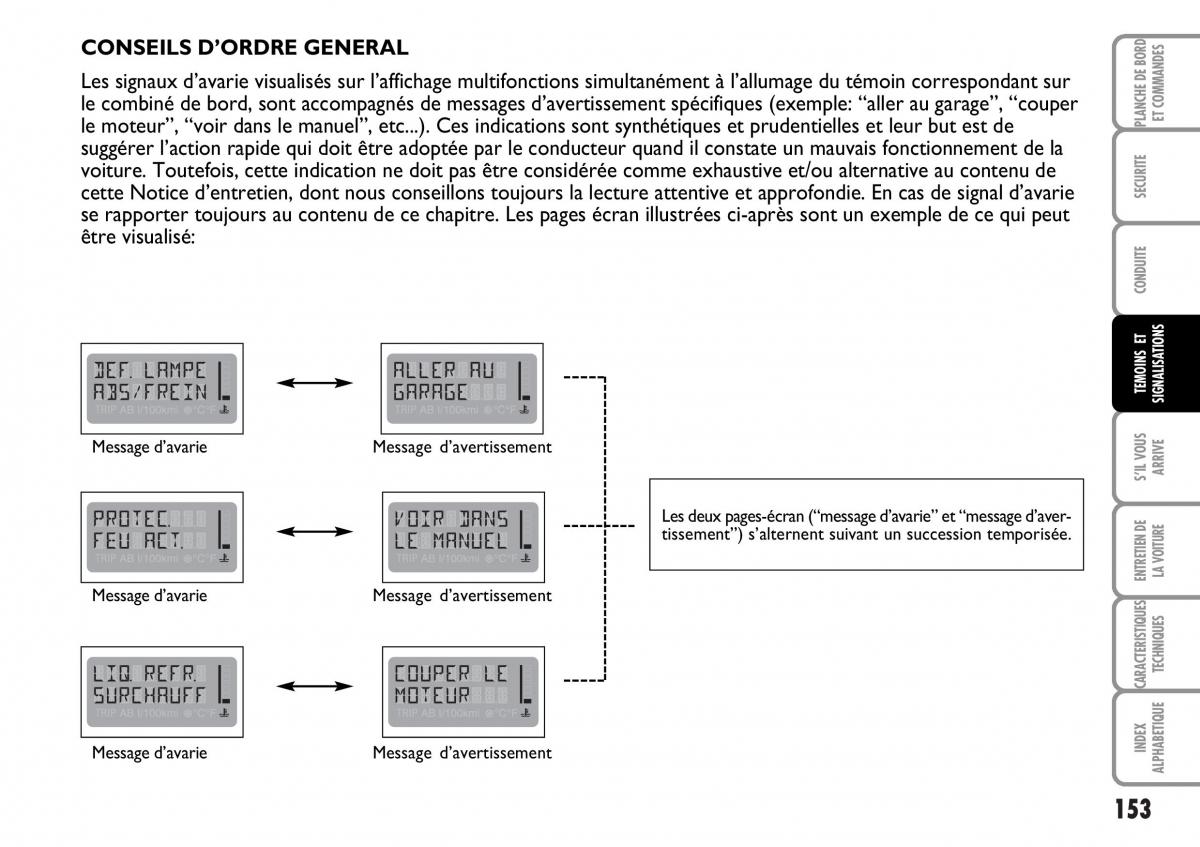 Fiat Multipla I 1 manuel du proprietaire / page 154