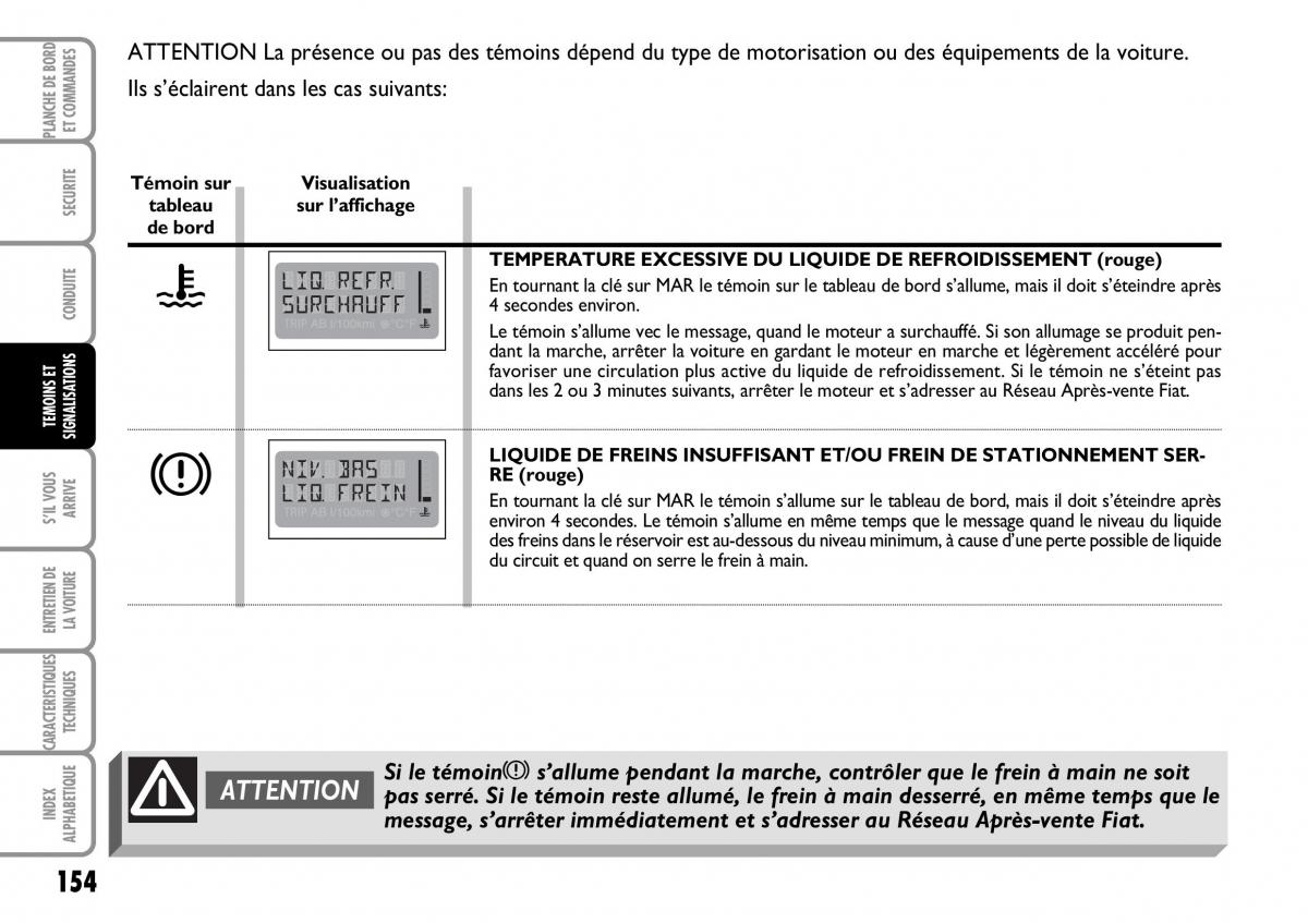 Fiat Multipla I 1 manuel du proprietaire / page 155