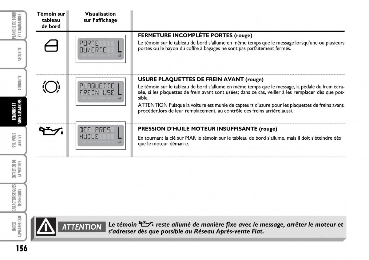 Fiat Multipla I 1 manuel du proprietaire / page 157