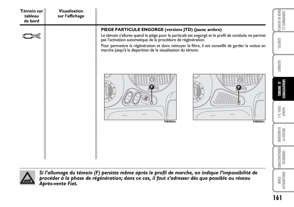 Fiat Multipla I 1 manuel du proprietaire / page 162