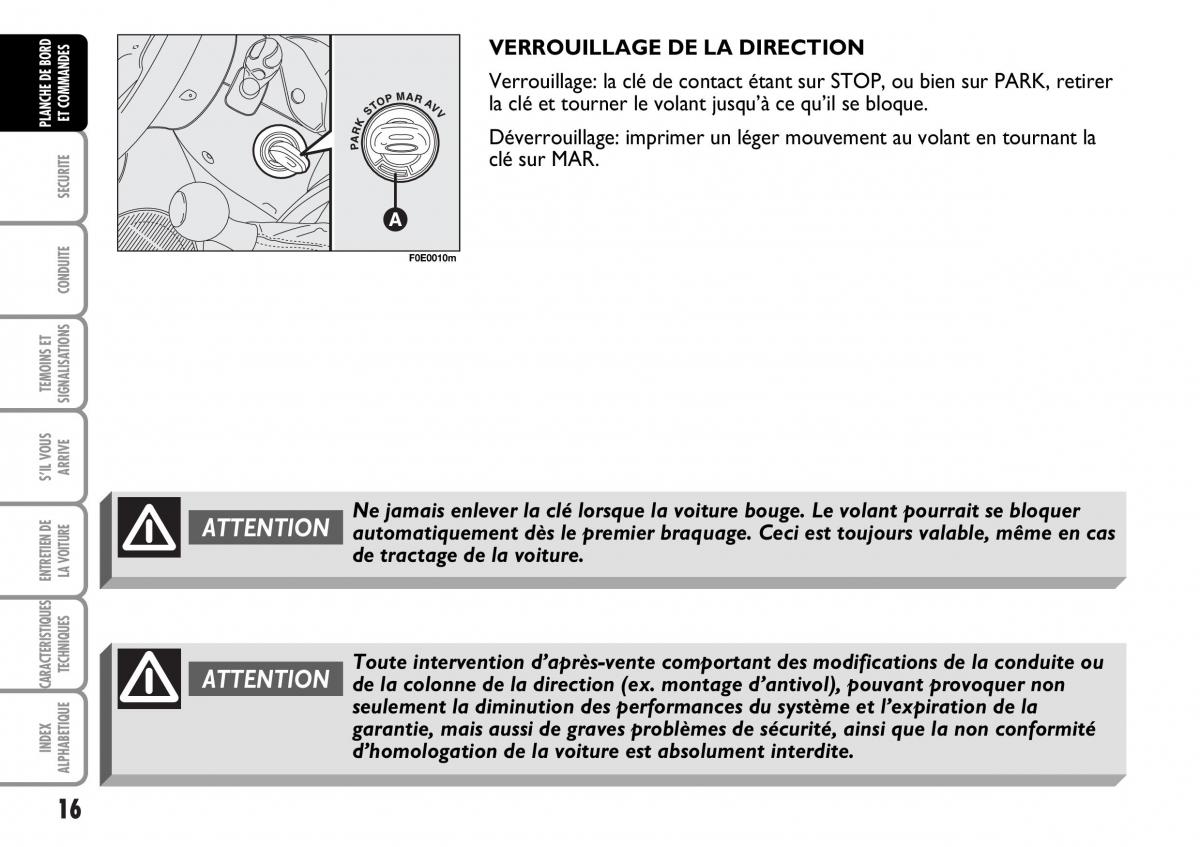 Fiat Multipla I 1 manuel du proprietaire / page 17