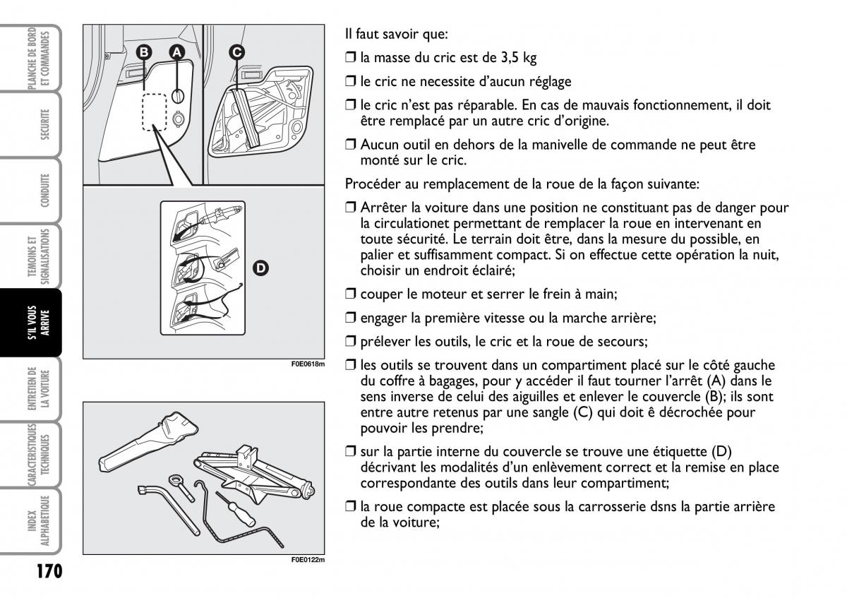 Fiat Multipla I 1 manuel du proprietaire / page 171