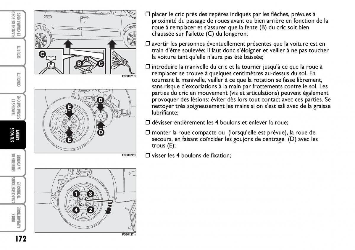 Fiat Multipla I 1 manuel du proprietaire / page 173