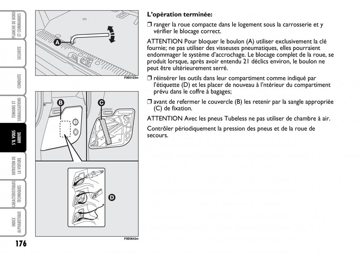 Fiat Multipla I 1 manuel du proprietaire / page 177